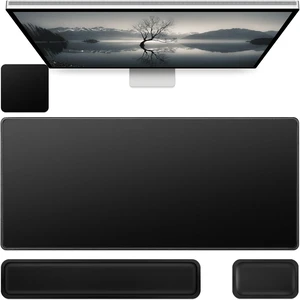 4-in-1 Mouse Pad Black Mouse Pad with Wrist Rest 4-in-1 Mouse Pad Black Mouse Pad with Wrist Rest