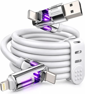 240W 4-in-1 Fast Charging Cable White 6.6FT 240W 4-in-1 Fast Charging Cable White 6.6FT