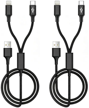 Multi Charging Cable 4FT 2-in-1 2Pack USB C + Lightning Port Multi Charging Cable 4FT 2-in-1 2Pack USB C + Lightning Port