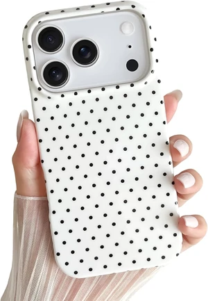 for iPhone 18 Pro Case Cute Polka Dot Phone Case Soft TPU Slim Shockproof Phone Cover for Women Girls White for iPhone 18 Pro Case Cute Polka Dot Phone Case Soft TPU Slim Shockproof Phone Cover for Women Girls White