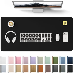 Leather Desk Protector Office Mat Large Mouse Mat Non-Slip PU Leather Blotter Laptop Desk Mat Waterproof Writing Pad for Office and Home (Black 31.5 x 15.8) Leather Desk Protector Office Mat Large Mouse Mat Non-Slip PU Leather Blotter Laptop Desk Mat Waterproof Writing Pad for Office and Home (Black 31.5 x 15.8)