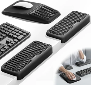 Ergonomic Mouse Pad with Wrist Rest and 2Pcs L-Shaped Elbow Rest Ergonomic Mouse Pad with Wrist Rest and 2Pcs L-Shaped Elbow Rest