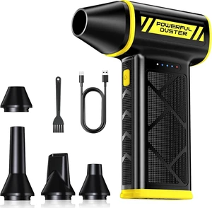 Compressed Air Duster 130000RPM Ultra-Powerful Electric Air Duster 3-Speed Cordless Turbo Air Blower Rechargeable Dust Cleaner for Car Detailing Keyboard PC Home & Outdoor Compressed Air Duster 130000RPM Ultra-Powerful Electric Air Duster 3-Speed Cordless Turbo Air Blower Rechargeable Dust Cleaner for Car Detailing Keyboard PC Home & Outdoor