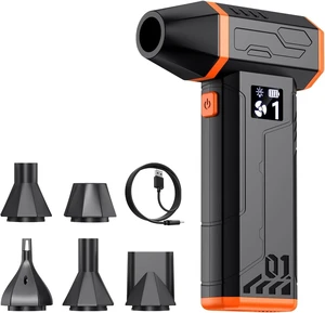 Compressed Air Duster Electric Air Duster 110000RPM with Led Light Powerful LED Display Speed Adjustable Turbo Blower for Cleaning Rechargeable Cordless Dusters for Home Car PC Computer Keyboard