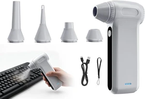 125000 RPM Compressed Air Duster 3-Gear Powerful Electric Air Blower Ergonomic Handheld Air Can Alternative for Computer Keyboard PC Car Home & Outdoor Cleaning