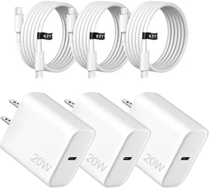 3-pack i Phone 18 17 16 Fast Charger 20W Type C Chagrer USB C Charger Block 3-pack i Phone 18 17 16 Fast Charger 20W Type C Chagrer USB C Charger Block