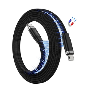 Magnetic USB C to USB C Coiled Cable Flat 3.3FT 60W Fast Charging Magnetic USB C to USB C Coiled Cable Flat 3.3FT 60W Fast Charging