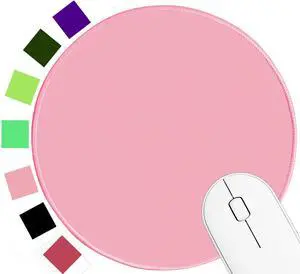 Mouse pad, high-end Texture, Sewn Edge Design, Anti-Slip Rubber Base. 8.6 x 8.6 inches (Pink) Mouse pad, high-end Texture, Sewn Edge Design, Anti-Slip Rubber Base. 8.6 x 8.6 inches (Pink)