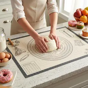 Silicone Baking Pastry Dough Mat - 28x20Inch Extra Large Cookie Bread Rolling Mats Sheet, Nonstick Kitchen Counter Kneading Board Thick Reusable Pie Cookies Pizza Fondant Making Matt Baking Supplies Silicone Baking Pastry Dough Mat - 28x20Inch Extra Large Cookie Bread Rolling Mats Sheet, Nonstick Kitchen Counter Kneading Board Thick Reusable Pie Cookies Pizza Fondant Making Matt Baking Supplies