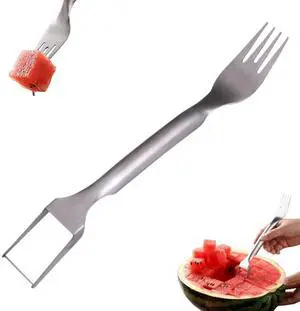 Watermelon Fork Slicer Cutter, 2-In-1 Stainless Steel Fruit Cutter, 2025 Upgrade Portable Melon Slicer Tool for Camping, Picnics, Home, Parties Effortless Cubes & No Mess Watermelon Fork Slicer Cutter, 2-In-1 Stainless Steel Fruit Cutter, 2025 Upgrade Portable Melon Slicer Tool for Camping, Picnics, Home, Parties Effortless Cubes & No Mess