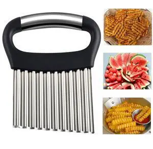 Large Crinkle Cutter for Veggies, Stainless Steel Wave Cutter Large Crinkle Cutter for Veggies, Stainless Steel Wave Cutter