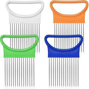Onion Holder Slicer Stainless Steel Vegetable Tomato Holder Slicer Cutter for Kitchen Worker Safety Cooking Tools, 4 Colors Onion Holder Slicer Stainless Steel Vegetable Tomato Holder Slicer Cutter for Kitchen Worker Safety Cooking Tools, 4 Colors