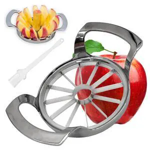 Stainless Steel Apple Slicer and Corer - Sturdy and Sharp slicesUpgraded 12-Blade Extra Large Apple Cutter & Heavy Duty Divider for Vegetables & Fruits up to 4 Inch Apples Slicing Core Remover Tool Stainless Steel Apple Slicer and Corer - Sturdy and Sharp slicesUpgraded 12-Blade Extra Large Apple Cutter & Heavy Duty Divider for Vegetables & Fruits up to 4 Inch Apples Slicing Core Remover Tool