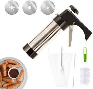 Churrera Churro Maker Machine, Long Churro Piping Tip and Large Bag Churrera Churro Maker Machine, Long Churro Piping Tip and Large Bag