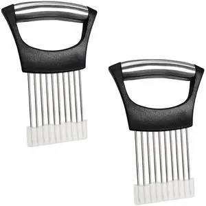 Onion Slicer Holder Stainless Steel Meat Holder, Meat Chopper | Multi-Purpose Kitchen Safety Tool for Fruits, Vegetables & Meat | Easy Clean, Uniform Slices | (Black) Onion Slicer Holder Stainless Steel Meat Holder, Meat Chopper | Multi-Purpose Kitchen Safety Tool for Fruits, Vegetables & Meat | Easy Clean, Uniform Slices | (Black)