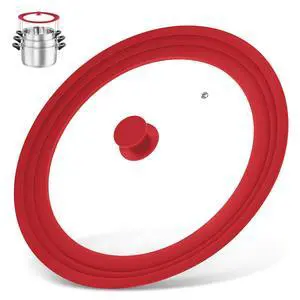 Extra Large 13-14-15 in Universal Lid for Oversized Pots, Pans and Skillets, Pot Lid Tempered Glass Lid with Heat-Resistant Silicone Edge, Cookware Lids, Replacement Frying Pan Cover Extra Large 13-14-15 in Universal Lid for Oversized Pots, Pans and Skillets, Pot Lid Tempered Glass Lid with Heat-Resistant Silicone Edge, Cookware Lids, Replacement Frying Pan Cover