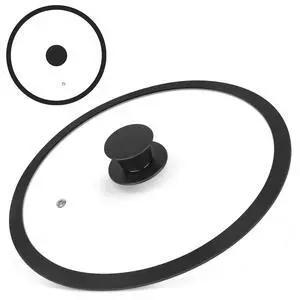Pan Lid 10 Inch - Tempered Glass Pot Lid - Replacement Pan Cover for Cast Iron Skillets, Frying Pans, Pots and Wok, Heat Resistant Handle, Black Pan Lid 10 Inch - Tempered Glass Pot Lid - Replacement Pan Cover for Cast Iron Skillets, Frying Pans, Pots and Wok, Heat Resistant Handle, Black