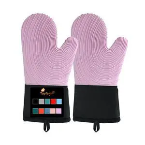 Silicone Oven Mitts - Oven Mitts Heat Resistant 500F 13.6 IN,FDA BPA-Free Soft Lining Grippy Design Waterproof Flexible Oven Gloves,Oven Mits Set for Cooking baking Kitchen Mittens Pot Holders Silicone Oven Mitts - Oven Mitts Heat Resistant 500F 13.6 IN,FDA BPA-Free Soft Lining Grippy Design Waterproof Flexible Oven Gloves,Oven Mits Set for Cooking baking Kitchen Mittens Pot Holders