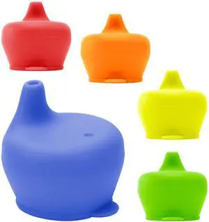 Silicone Sippy Cup Lids - Spill Proof, Fits Any Cup, BPA-Free, Durable & Soft for Babies & Toddlers, Quick to Attach - 5 Pack Silicone Lids for Cups (Red, Blue, Yellow, Green, Orange) Silicone Sippy Cup Lids - Spill Proof, Fits Any Cup, BPA-Free, Durable & Soft for Babies & Toddlers, Quick to Attach - 5 Pack Silicone Lids for Cups (Red, Blue, Yellow, Green, Orange)