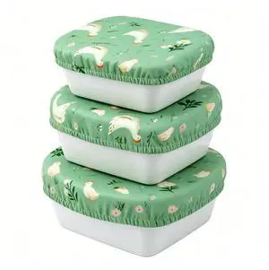 Reusable Bowl Covers, Elastic Cotton Cloth Sourdough Bread Cover, Reusable Bowl Caps for Bread Proofing Baskets and Large Mixing Containers, 3 Pack, Chicken Reusable Bowl Covers, Elastic Cotton Cloth Sourdough Bread Cover, Reusable Bowl Caps for Bread Proofing Baskets and Large Mixing Containers, 3 Pack, Chicken