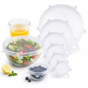Silicone Stretch Lids, Reusable BPA-Free Food Covers, 6-Pack Silicone Stretch Lids, Reusable BPA-Free Food Covers, 6-Pack