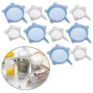 Silicone Stretch Lids Pet Food Can Covers (10-Pack, 2.6in+3.74in), Reusable BPA-free Storage Covers for Soda/Beer Cans, Regular and Wide Mouth Mason Jars, Perfect fit for 2.4 to 4.3 Inches Silicone Stretch Lids Pet Food Can Covers (10-Pack, 2.6in+3.74in), Reusable BPA-free Storage Covers for Soda/Beer Cans, Regular and Wide Mouth Mason Jars, Perfect fit for 2.4 to 4.3 Inches