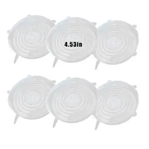 Silicone Stretch Lids, 6 Pcs, 4.53in Silicone Stretch Lids, 6 Pcs, 4.53in