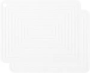 Silicone Trivet Mats for Hot Pots & Pans & Dishes, Hot Pads for Kitchen, Multipurpose Heat Resistant Mat for Kitchen Counter, Durable & Flexible Silicone Pot Holders Set 2 Rectangular White Silicone Trivet Mats for Hot Pots & Pans & Dishes, Hot Pads for Kitchen, Multipurpose Heat Resistant Mat for Kitchen Counter, Durable & Flexible Silicone Pot Holders Set 2 Rectangular White