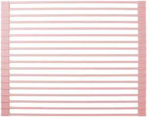 Roll up Dish Drying Rack Over the Sink, Silicone Wrapped Stainless Steel, 17" x 13", Pink, Heat Resistant, Foldable Roll up Dish Drying Rack Over the Sink, Silicone Wrapped Stainless Steel, 17" x 13", Pink, Heat Resistant, Foldable