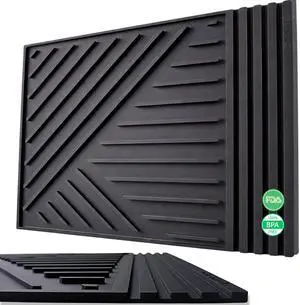 Large Silicone hot Pads for kitchen16x12In Trivet with Thick and Modern Design, Heat Resistant, Mat for Hot Dishes - Black Large Silicone hot Pads for kitchen16x12In Trivet with Thick and Modern Design, Heat Resistant, Mat for Hot Dishes - Black