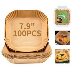 Air Fryer Liners Disposable Paper,100Pcs Parchment Paper Liners,Non Stick Airfryer Paper Liners,Food Grade Air Fryer Accessories WaterProof OilProof for Microwave Oven Steamer 7.9inch Square Air Fryer Liners Disposable Paper,100Pcs Parchment Paper Liners,Non Stick Airfryer Paper Liners,Food Grade Air Fryer Accessories WaterProof OilProof for Microwave Oven Steamer 7.9inch Square