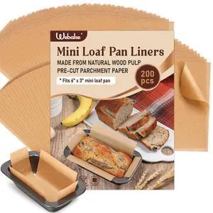 Unbleached Parchment Paper Mini Loaf Pan Liners for 6x3 Small Banana Bread Pan, Original Precut, Non Toxic Baking Paper Unbleached Parchment Paper Mini Loaf Pan Liners for 6x3 Small Banana Bread Pan, Original Precut, Non Toxic Baking Paper