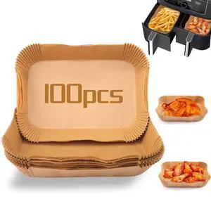 Air fryer Baking Paper Rectangular - Airfryer Baking Liners for Ninja Foodi DualZone 2-Basket Airfryers DZ201, DZ401, FG551 Foodi Smart XL 6-in-1 Indoor Grill Air fryer Baking Paper Rectangular - Airfryer Baking Liners for Ninja Foodi DualZone 2-Basket Airfryers DZ201, DZ401, FG551 Foodi Smart XL 6-in-1 Indoor Grill