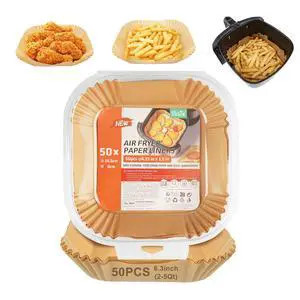 Air Fryer Liners, 6.3 Inch Air Fryer Parchment Paper Liners, Heat Resistant & Pre-Cut for Easy Clean, Fits 2-5Qt Air Fryer Baskets (6.3inch-50pcs) Air Fryer Liners, 6.3 Inch Air Fryer Parchment Paper Liners, Heat Resistant & Pre-Cut for Easy Clean, Fits 2-5Qt Air Fryer Baskets (6.3inch-50pcs)