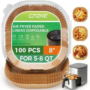 Air Fryer Liners Disposable, 100Pcs 8" Square Air Fryer Paper for 5-8 QT Air Fryer Liners Disposable, 100Pcs 8" Square Air Fryer Paper for 5-8 QT