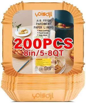 Air Fryer Liners Disposable, Air Fryer Liners, 8.7" Square Parchment Disposable Paper Liner for Air Fryer, Parchment Paper, Baking, Roasting and Microwave Air Fryer Liners Disposable, Air Fryer Liners, 8.7" Square Parchment Disposable Paper Liner for Air Fryer, Parchment Paper, Baking, Roasting and Microwave