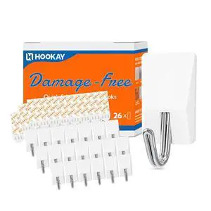 Small Wire Toggle Hooks with 16 Damage-Free Wall Hooks and 24 Adhesive Strips, No Tools Removable Hanging for Light Decor/Keys/Photos, Holds up to 1 lb Small Wire Toggle Hooks with 16 Damage-Free Wall Hooks and 24 Adhesive Strips, No Tools Removable Hanging for Light Decor/Keys/Photos, Holds up to 1 lb