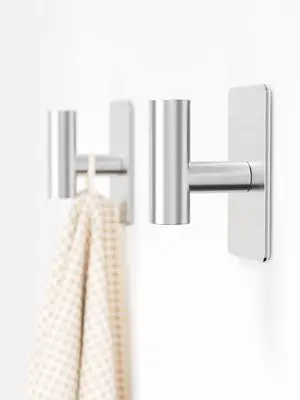 Wall Towel Hooks, Heavy Duty Adhesive Hooks(Brushed Silver, 2 Pack) Wall Towel Hooks, Heavy Duty Adhesive Hooks(Brushed Silver, 2 Pack)