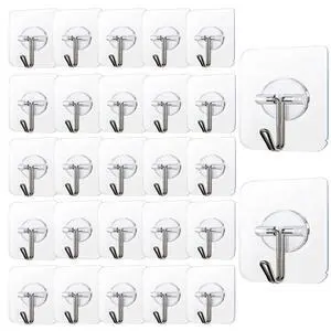 Adhesive Hooks 40 Pack 22lb(Max) Adhesive Wall Hooks, Heavy Duty Self Adhesive Hooks for Kitchens, Bathroom, Office Adhesive Hooks 40 Pack 22lb(Max) Adhesive Wall Hooks, Heavy Duty Self Adhesive Hooks for Kitchens, Bathroom, Office