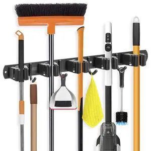 Broom Holder Wall Mount, Heavy Duty Garage Organization Mop Hanger Broom Holder Wall Mount, Heavy Duty Garage Organization Mop Hanger