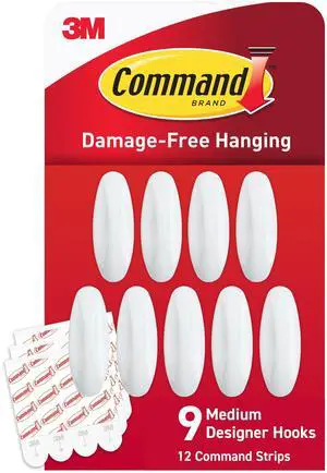 Medium Designer Hooks, 9 Hooks, 12 Strips Medium Designer Hooks, 9 Hooks, 12 Strips