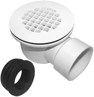 PVC 2''Side Outlet Drain Assemblyfor Low Profile Shower Drain Trap and Shower Base Drain. PVC 2''Side Outlet Drain Assemblyfor Low Profile Shower Drain Trap and Shower Base Drain.