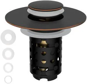 Universal Bathroom Sink Drain Stopper Hair Catcher, Oil Rubbed Bronze Universal Bathroom Sink Drain Stopper Hair Catcher, Oil Rubbed Bronze
