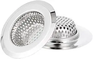 Bathtub Drain Strainer, 2.75" Top / 1.75" Basket Stainless Steel Drain Hair Catcher, Perfect for Bathroom Sink Bathtub Vanity Sink Basin Shower Room Balcony Floor Drain (2) Bathtub Drain Strainer, 2.75" Top / 1.75" Basket Stainless Steel Drain Hair Catcher, Perfect for Bathroom Sink Bathtub Vanity Sink Basin Shower Room Balcony Floor Drain (2)