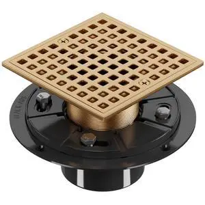 Inch Square Shower Floor Drain wth Flange and Hair Strainer Inch Square Shower Floor Drain wth Flange and Hair Strainer