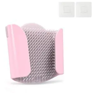 Shower Wall Hair Catcher - Reusable Hair Trap for Drain Protector, Hair Collector with Silicone Bristle, Shower Drain Hair Catcher for Bathroom Bathtub, Easy to Clean & Detachable, Pink Shower Wall Hair Catcher - Reusable Hair Trap for Drain Protector, Hair Collector with Silicone Bristle, Shower Drain Hair Catcher for Bathroom Bathtub, Easy to Clean & Detachable, Pink