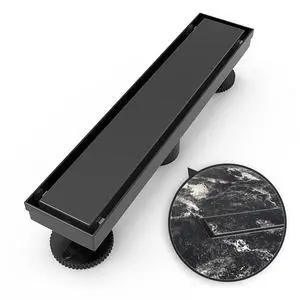 Linear Shower Drain Rectangular Floor Drain with Accessories Reversible 2-in-1 Cover Tile Insert Grate Removable SUS304 Stainless Steel CUPC Certified Matte Black Linear Shower Drain Rectangular Floor Drain with Accessories Reversible 2-in-1 Cover Tile Insert Grate Removable SUS304 Stainless Steel CUPC Certified Matte Black