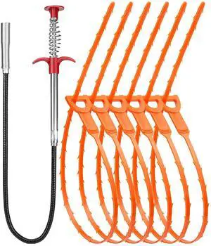 Drain Clog Remover Tool, Cleaner Hair Clog Remover(6pcs), Cleaner Sticks to Drain Hair Clog for Remover(1pcs), Sink Snake for Shower Kitchen Sink Bath Tub Bathroom(6+1) Drain Clog Remover Tool, Cleaner Hair Clog Remover(6pcs), Cleaner Sticks to Drain Hair Clog for Remover(1pcs), Sink Snake for Shower Kitchen Sink Bath Tub Bathroom(6+1)