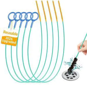 Reusable Drain Snake Hair Clog Remover, 30 inch Drain Cleaner Tool (5 Pack) Reusable Drain Snake Hair Clog Remover, 30 inch Drain Cleaner Tool (5 Pack)