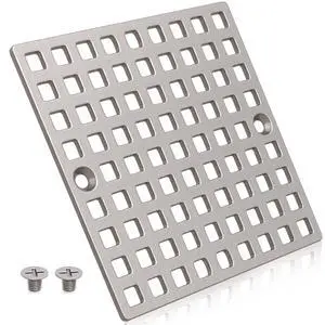 Brushed Nickel Square Shower Drain Cover for Floor Drain Brushed Nickel Square Shower Drain Cover for Floor Drain